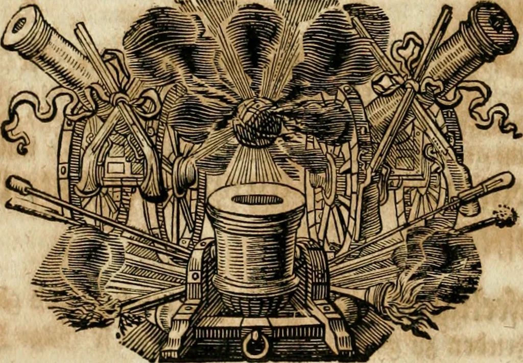 An illustration from Tapisseries du roy, ou sont representez les quatre elemens et les quatre saisons : avec les devises qvi les accompagnent & leur explication = Königliche französische Tapezereyen, oder überauss schöne Sinn-Bilder, in welchen die vier Element, samt den vier Jahr-Zeiten, neben den Dencksprüchen und ihren Ausslegungen, vorgestellet werden, 1690, leaf 21