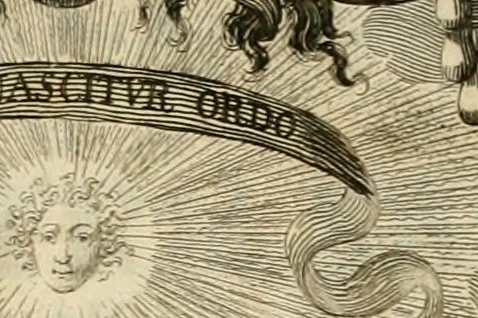 An illustration from Tapisseries du roy, ou sont representez les quatre elemens et les quatre saisons : avec les devises qvi les accompagnent & leur explication = Königliche französische Tapezereyen, oder überauss schöne Sinn-Bilder, in welchen die vier Element, samt den vier Jahr-Zeiten, neben den Dencksprüchen und ihren Ausslegungen, vorgestellet werden, 1690, leaf 4