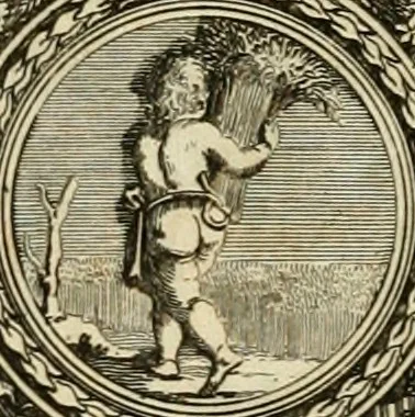 An illustration from Tapisseries du roy, ou sont representez les quatre elemens et les quatre saisons : avec les devises qvi les accompagnent & leur explication = Königliche französische Tapezereyen, oder überauss schöne Sinn-Bilder, in welchen die vier Element, samt den vier Jahr-Zeiten, neben den Dencksprüchen und ihren Ausslegungen, vorgestellet werden, 1690, leaf 4