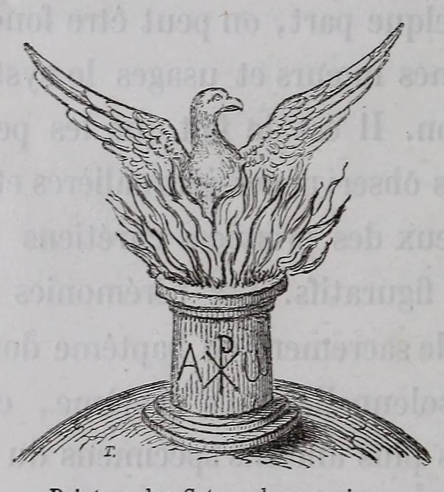 An illustration from Du symbolisme dans les églises du moyen age, 1847, leaf 74