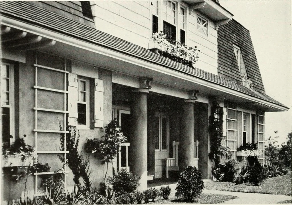 An illustration from The Dutch colonial house; its origin, design, modern plan and construction; illustrated with photographs of old examples and American adaptations of the style, 1913, leaf 101