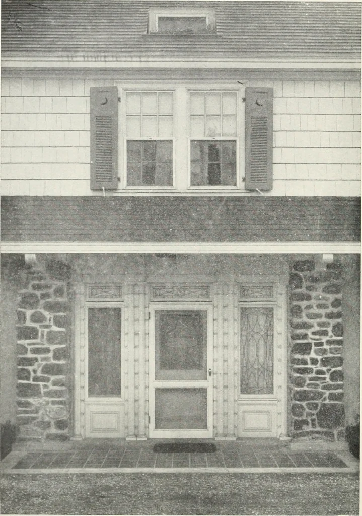 An illustration from The Dutch colonial house; its origin, design, modern plan and construction; illustrated with photographs of old examples and American adaptations of the style, 1913, leaf 105
