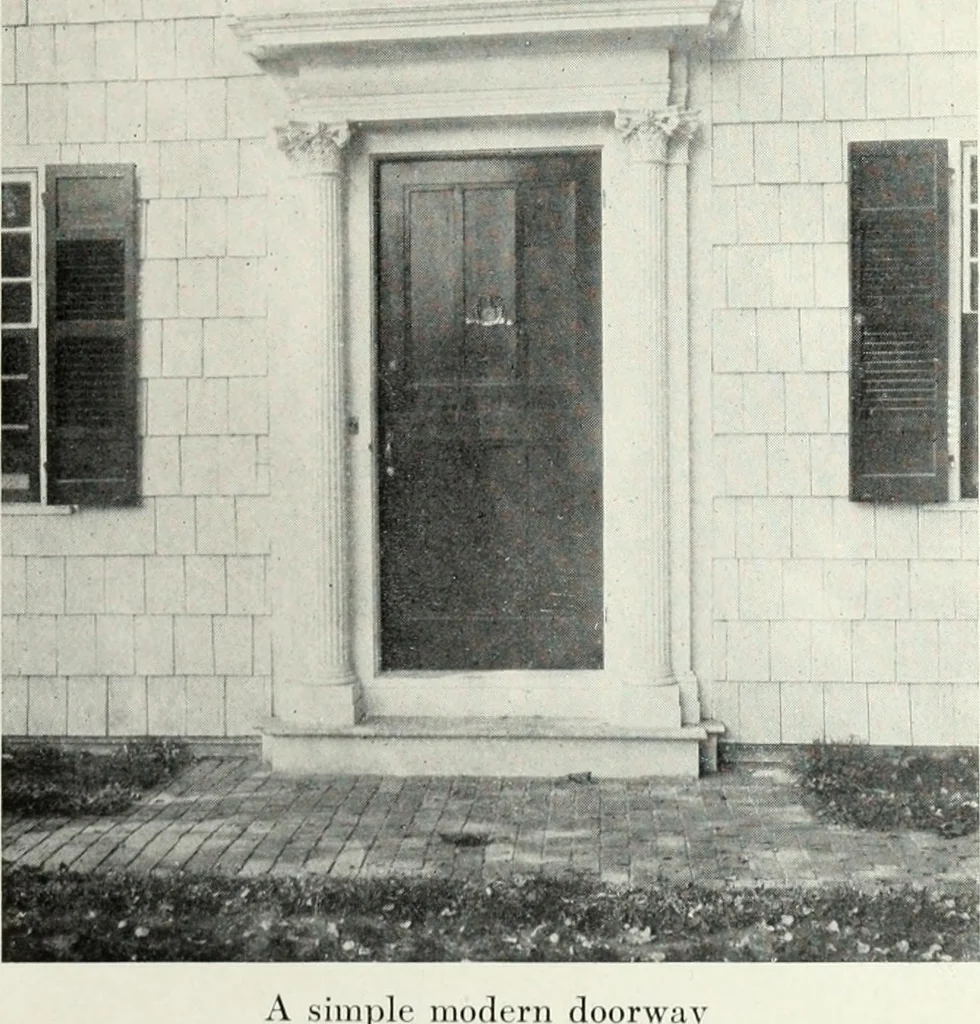 An illustration from The Dutch colonial house; its origin, design, modern plan and construction; illustrated with photographs of old examples and American adaptations of the style, 1913, leaf 114