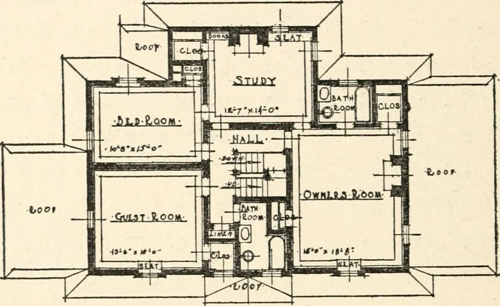 An illustration from The Dutch colonial house; its origin, design, modern plan and construction; illustrated with photographs of old examples and American adaptations of the style, 1913, leaf 125