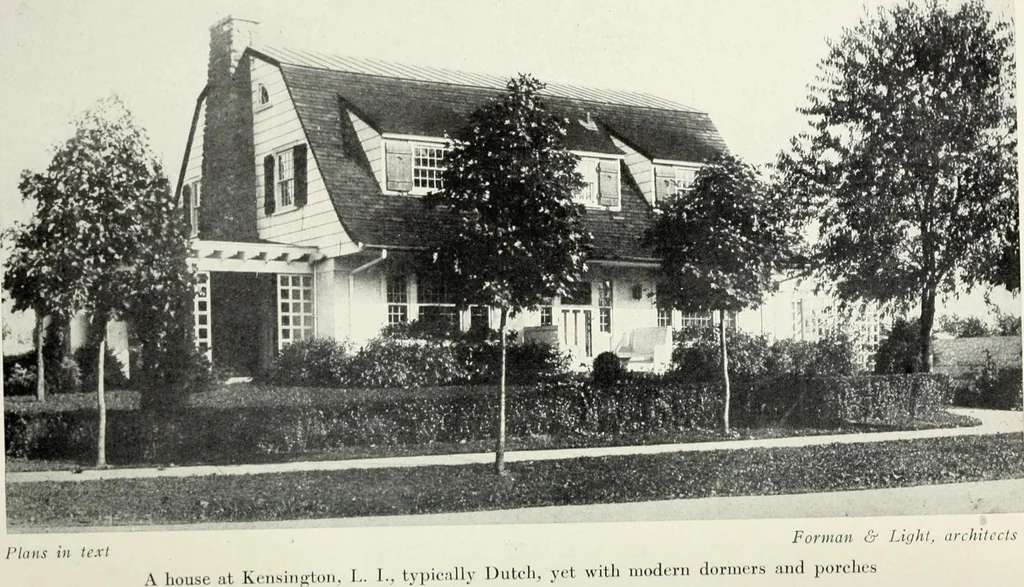 An illustration from The Dutch colonial house; its origin, design, modern plan and construction; illustrated with photographs of old examples and American adaptations of the style, 1913, leaf 127