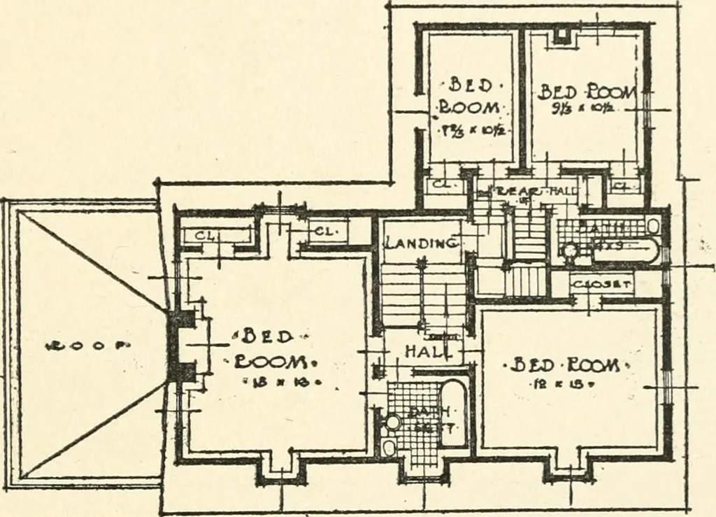 An illustration from The Dutch colonial house; its origin, design, modern plan and construction; illustrated with photographs of old examples and American adaptations of the style, 1913, leaf 130