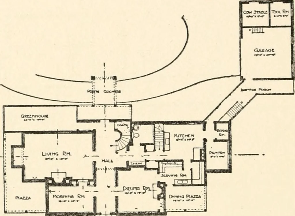 An illustration from The Dutch colonial house; its origin, design, modern plan and construction; illustrated with photographs of old examples and American adaptations of the style, 1913, leaf 133
