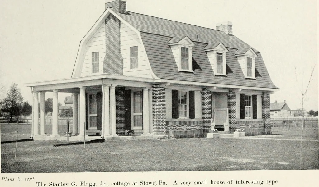 An illustration from The Dutch colonial house; its origin, design, modern plan and construction; illustrated with photographs of old examples and American adaptations of the style, 1913, leaf 135
