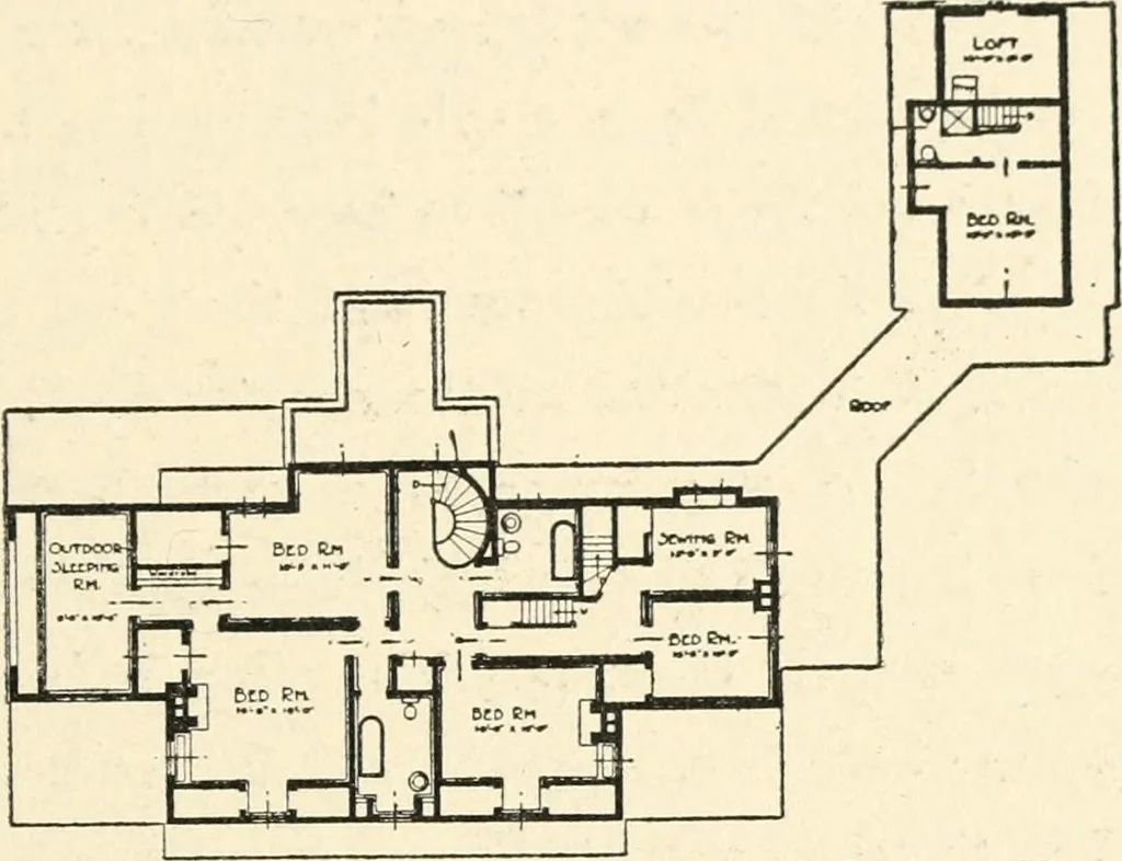 An illustration from The Dutch colonial house; its origin, design, modern plan and construction; illustrated with photographs of old examples and American adaptations of the style, 1913, leaf 136