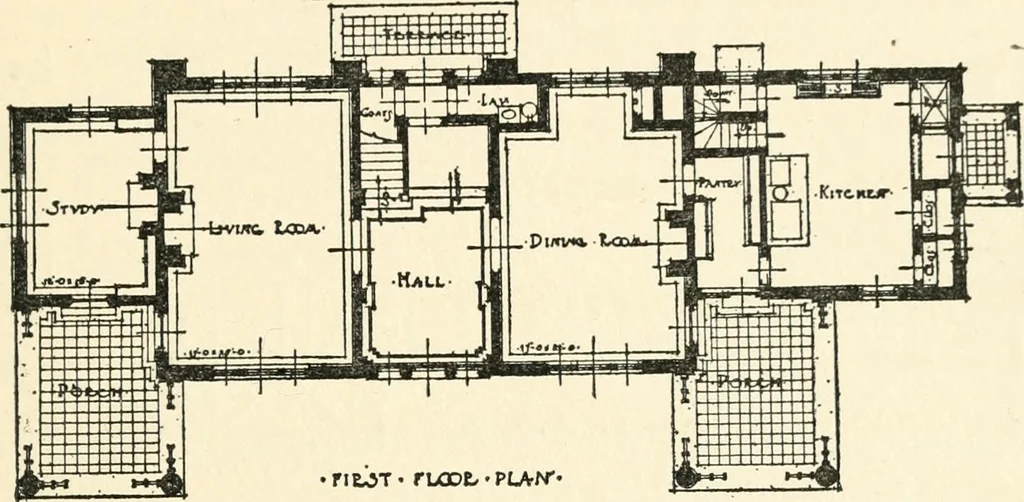 An illustration from The Dutch colonial house; its origin, design, modern plan and construction; illustrated with photographs of old examples and American adaptations of the style, 1913, leaf 138
