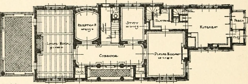 An illustration from The Dutch colonial house; its origin, design, modern plan and construction; illustrated with photographs of old examples and American adaptations of the style, 1913, leaf 141