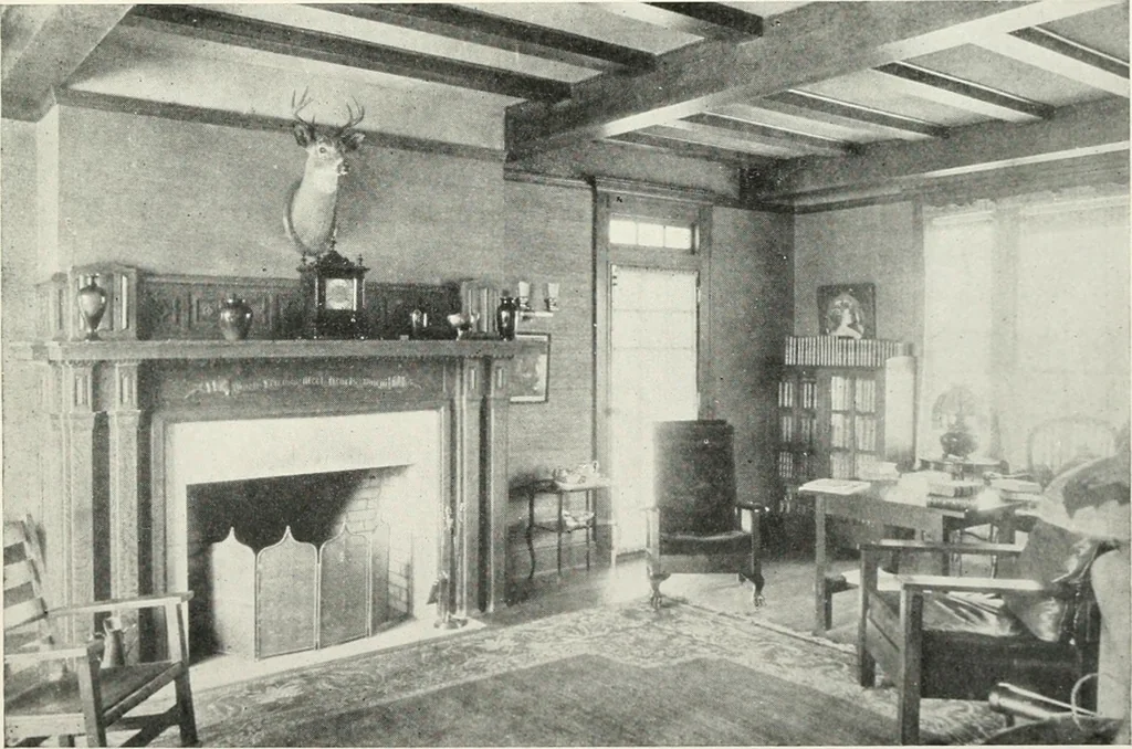 An illustration from The Dutch colonial house; its origin, design, modern plan and construction; illustrated with photographs of old examples and American adaptations of the style, 1913, leaf 150