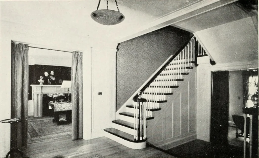 An illustration from The Dutch colonial house; its origin, design, modern plan and construction; illustrated with photographs of old examples and American adaptations of the style, 1913, leaf 165