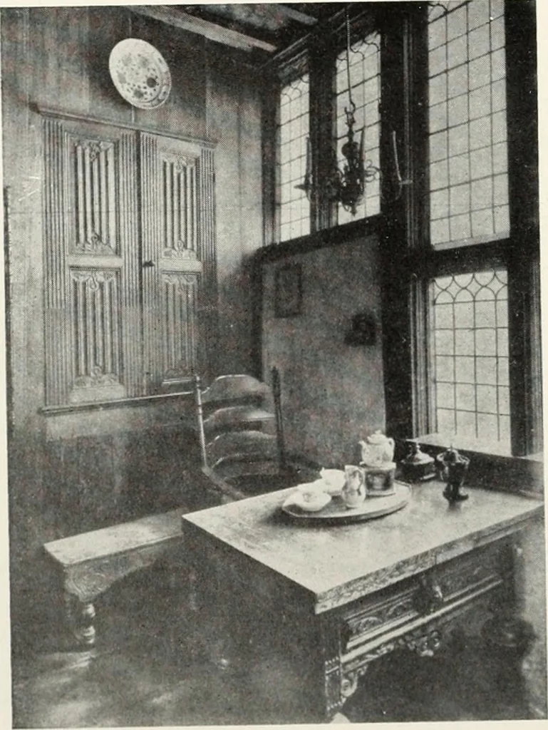 An illustration from The Dutch colonial house; its origin, design, modern plan and construction; illustrated with photographs of old examples and American adaptations of the style, 1913, leaf 187