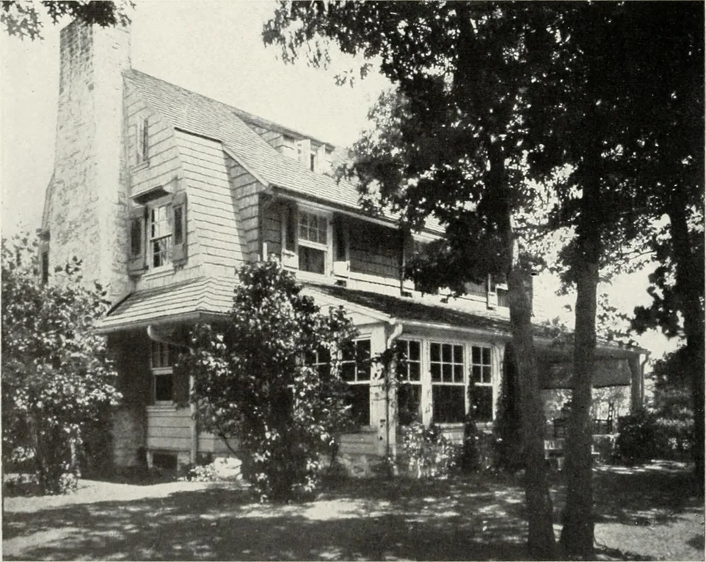 An illustration from The Dutch colonial house; its origin, design, modern plan and construction; illustrated with photographs of old examples and American adaptations of the style, 1913, leaf 75