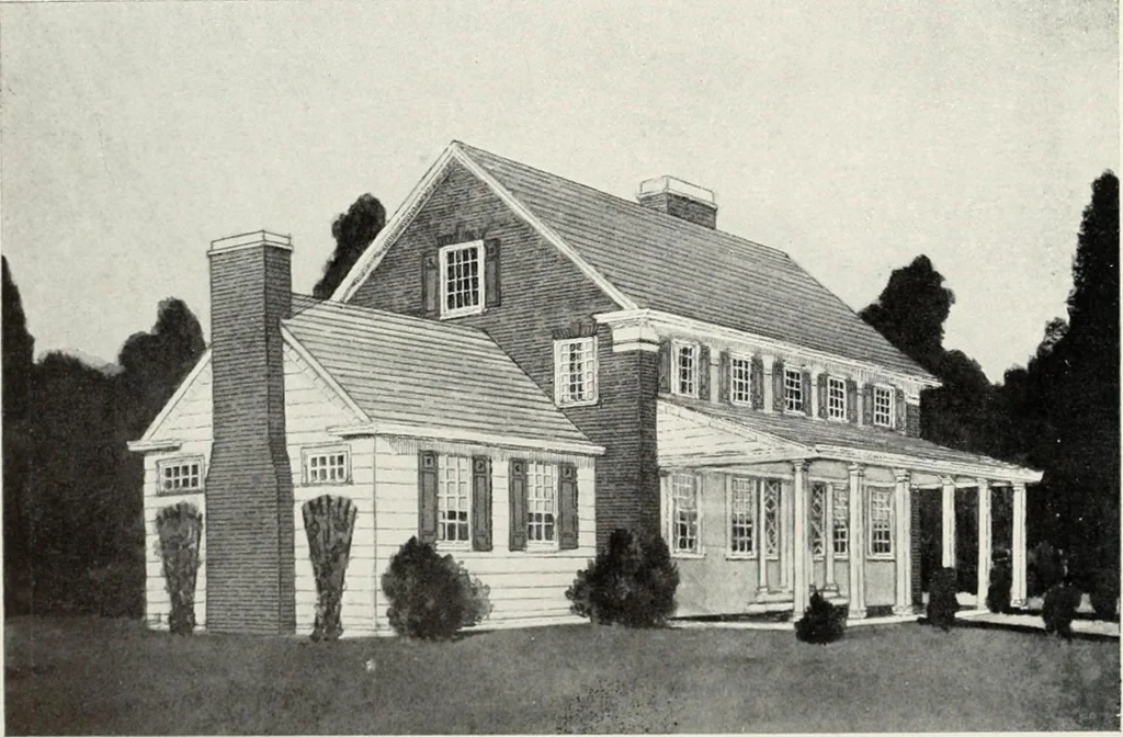 An illustration from The Dutch colonial house; its origin, design, modern plan and construction; illustrated with photographs of old examples and American adaptations of the style, 1913, leaf 81