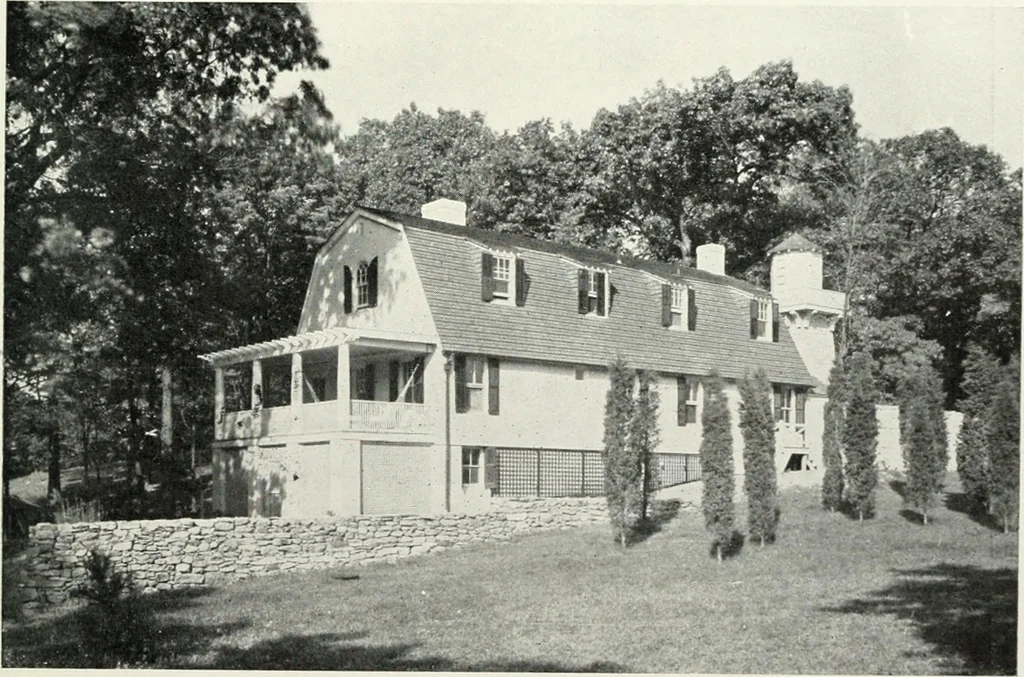 An illustration from The Dutch colonial house; its origin, design, modern plan and construction; illustrated with photographs of old examples and American adaptations of the style, 1913, leaf 94