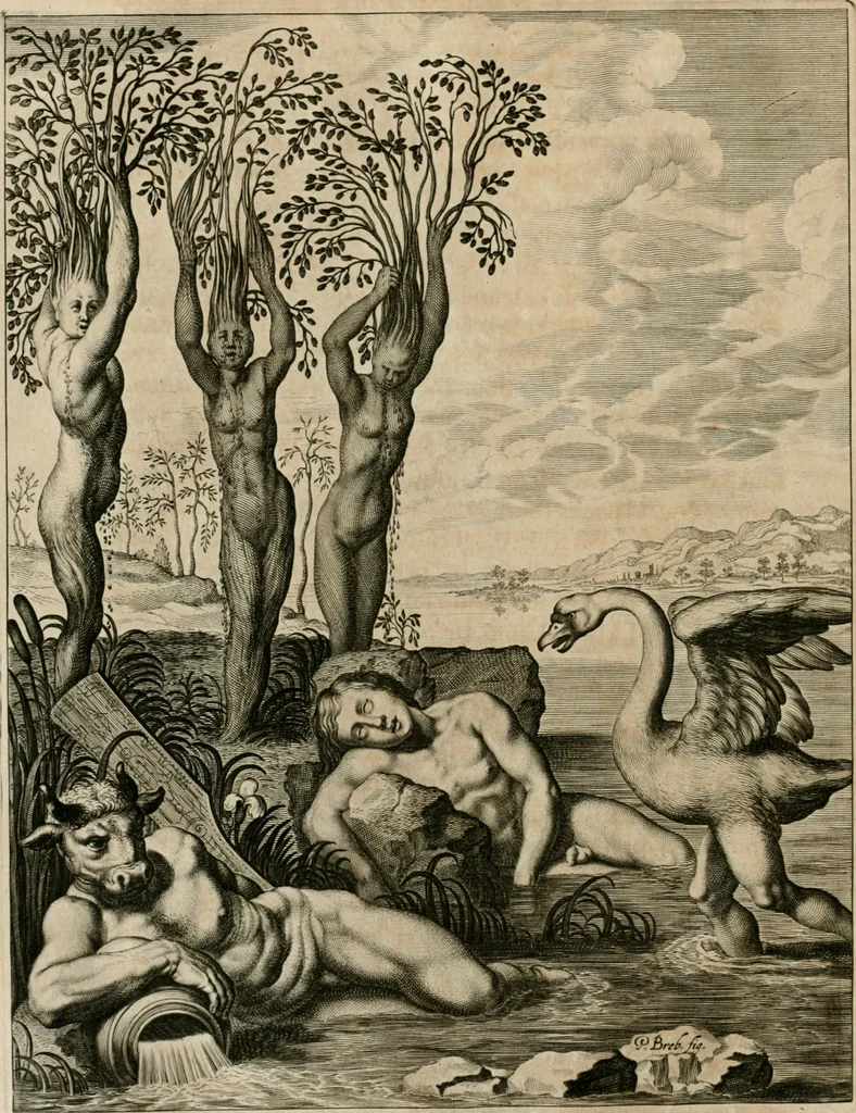 An illustration from Tableaux du temple des muses : tirez du cabinet de feu Mr. Fauereau, conseiller du roy en sa Cour des aydes, & grauez en tailles-douces par les meilleurs maistres de son temps, pour representer les vertus & les vices, sur les plus illustres fables de l'antiquité, 1655, leaf 109