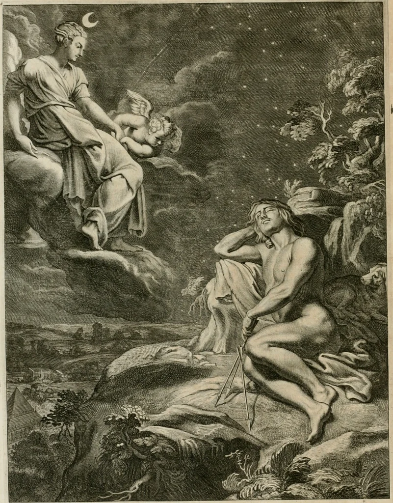 An illustration from Tableaux du temple des muses : tirez du cabinet de feu Mr. Fauereau, conseiller du roy en sa Cour des aydes, & grauez en tailles-douces par les meilleurs maistres de son temps, pour representer les vertus & les vices, sur les plus illustres fables de l'antiquité, 1655, leaf 169