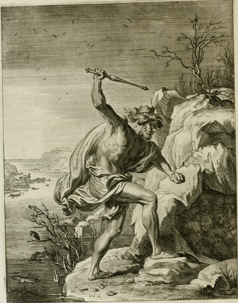 An illustration from Tableaux du temple des muses : tirez du cabinet de feu Mr. Fauereau, conseiller du roy en sa Cour des aydes, & grauez en tailles-douces par les meilleurs maistres de son temps, pour representer les vertus & les vices, sur les plus illustres fables de l'antiquité, 1655, leaf 349
