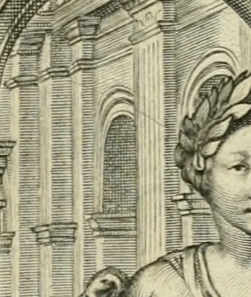 An illustration from Tableaux du temple des muses : tirez du cabinet de feu Mr. Fauereau, conseiller du roy en sa Cour des aydes, & grauez en tailles-douces par les meilleurs maistres de son temps, pour representer les vertus & les vices, sur les plus illustres fables de l'antiquité, 1655, leaf 4