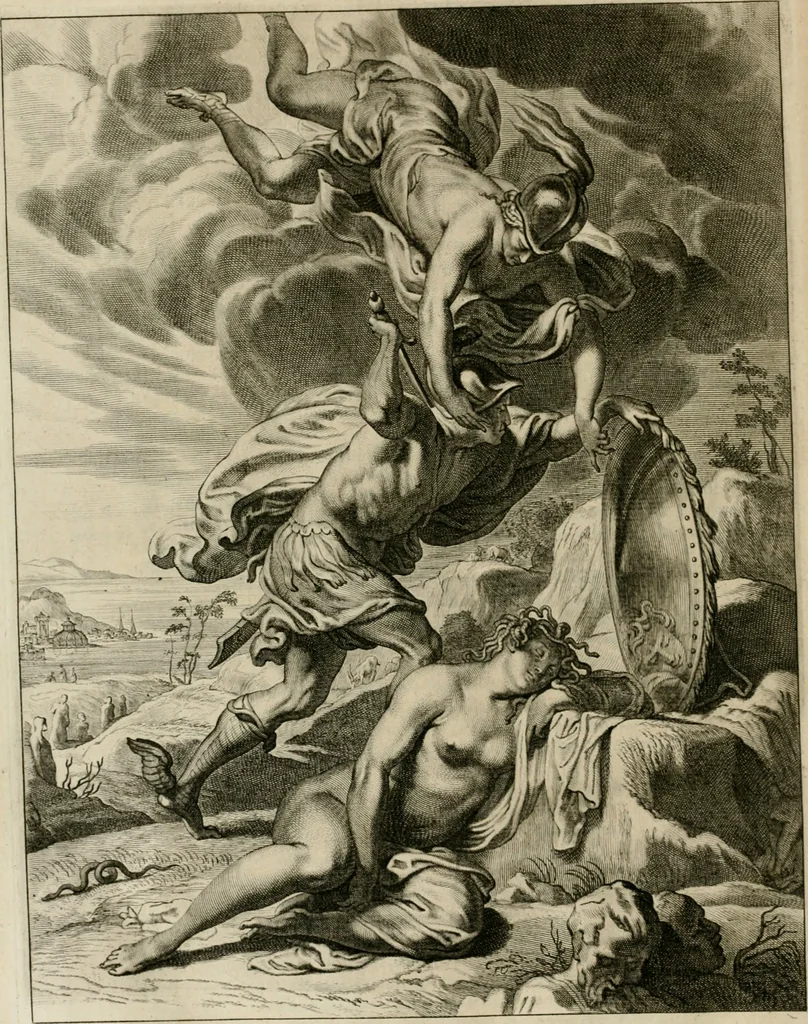 An illustration from Tableaux du temple des muses : tirez du cabinet de feu Mr. Fauereau, conseiller du roy en sa Cour des aydes, & grauez en tailles-douces par les meilleurs maistres de son temps, pour representer les vertus & les vices, sur les plus illustres fables de l'antiquité, 1655, leaf 409