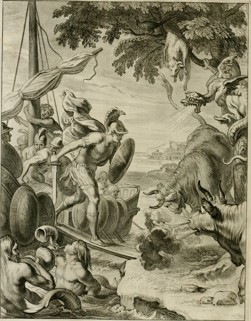 An illustration from Tableaux du temple des muses : tirez du cabinet de feu Mr. Fauereau, conseiller du roy en sa Cour des aydes, & grauez en tailles-douces par les meilleurs maistres de son temps, pour representer les vertus & les vices, sur les plus illustres fables de l'antiquité, 1655, leaf 479