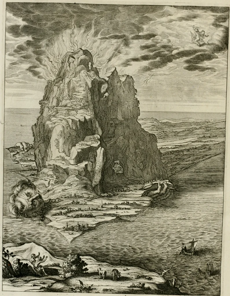 An illustration from Tableaux du temple des muses : tirez du cabinet de feu Mr. Fauereau, conseiller du roy en sa Cour des aydes, & grauez en tailles-douces par les meilleurs maistres de son temps, pour representer les vertus & les vices, sur les plus illustres fables de l'antiquité, 1655, leaf 89