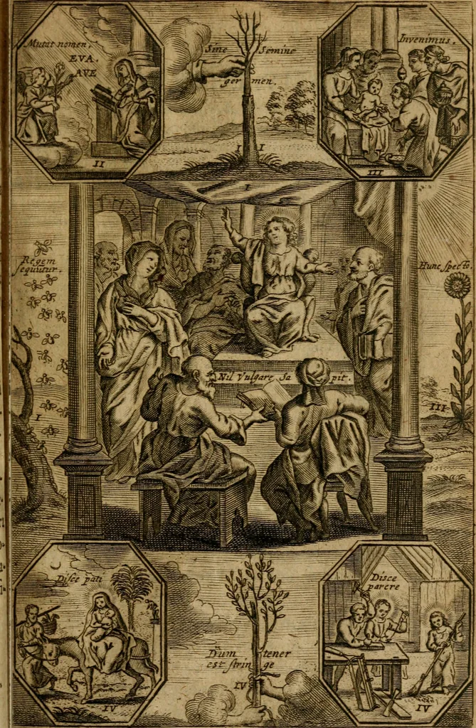 An illustration from Dux viae ad vitam puram, piam, perfectam, per exercitia spiritualia, meditationi simul et lectioni accommodatus : juxta normam sacrorum exercitiorum D. Ignatii de Loiola formatus, 1667, leaf 204
