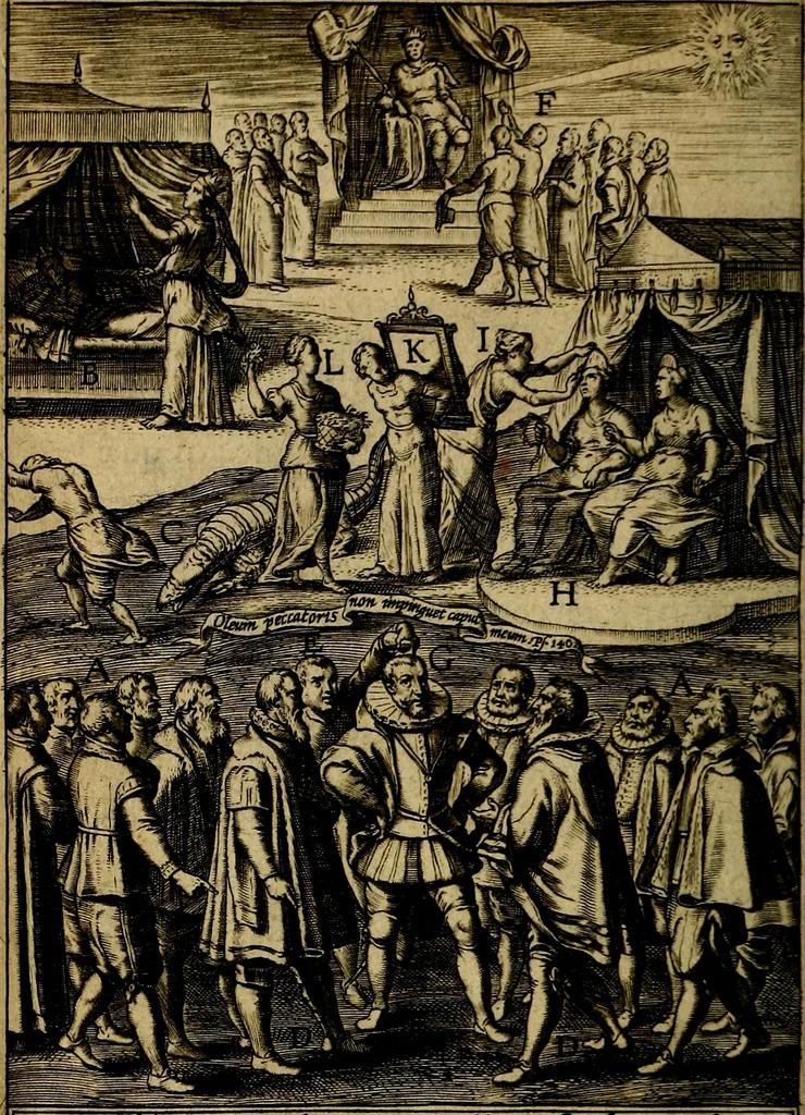 An illustration from Dvodecim specvla Devm aliqvando videre desideranti concinnata, 1610, leaf 75