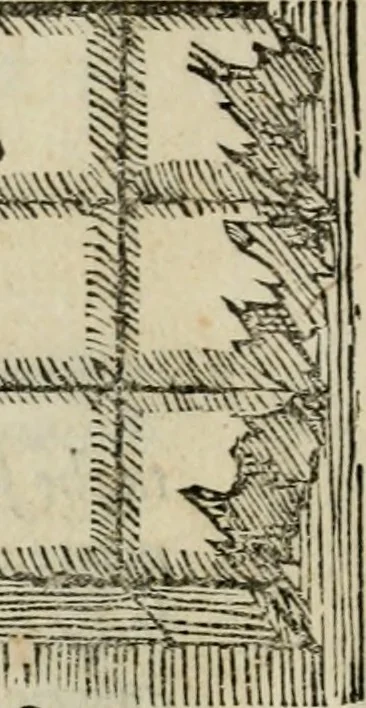 An illustration from Dvo libri di m. Giacomo Lanteri di Paratico da Brescia : del modo di fare le fortificationi de terra intorno alle città, & alle castella per fortificarle : et di fare cosi i forti in campagna per gli alloggiamenti de gli esserciti : come anco per andar sotto ad una terra, & di fare i ripari nella batterie, 1559, leaf 129