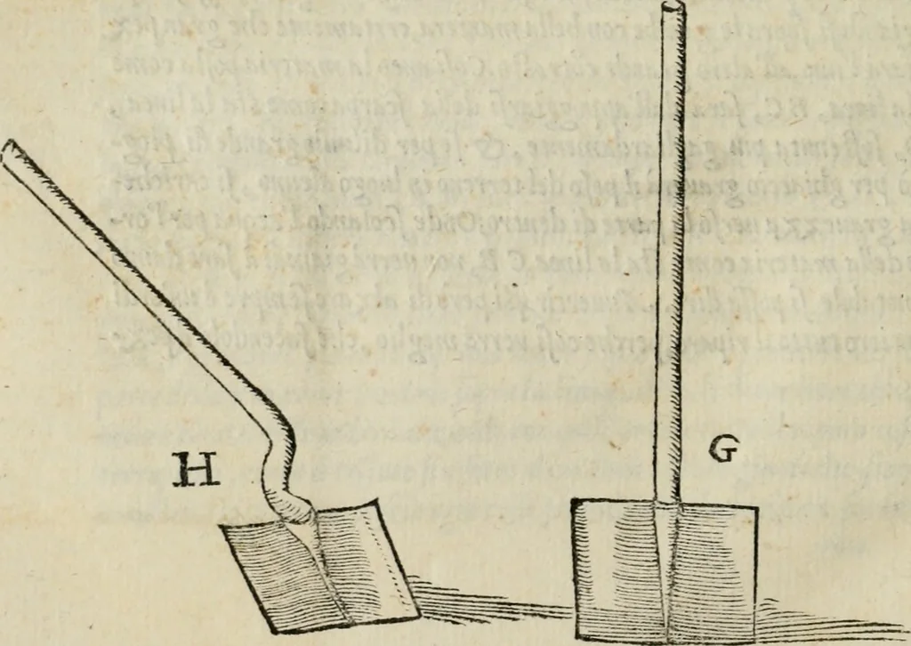 An illustration from Dvo libri di m. Giacomo Lanteri di Paratico da Brescia : del modo di fare le fortificationi de terra intorno alle città, & alle castella per fortificarle : et di fare cosi i forti in campagna per gli alloggiamenti de gli esserciti : come anco per andar sotto ad una terra, & di fare i ripari nella batterie, 1559, leaf 129