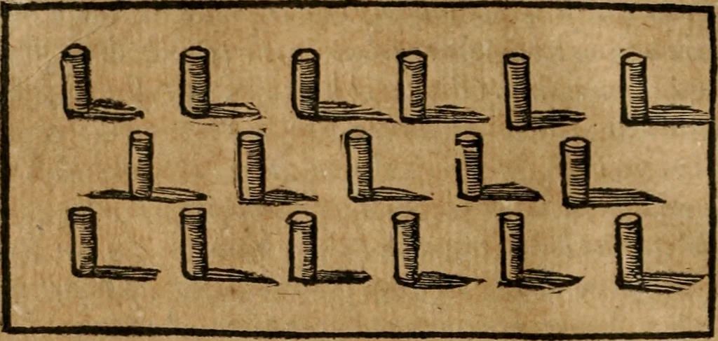 An illustration from Dvo libri di m. Giacomo Lanteri di Paratico da Brescia : del modo di fare le fortificationi de terra intorno alle città, & alle castella per fortificarle : et di fare cosi i forti in campagna per gli alloggiamenti de gli esserciti : come anco per andar sotto ad una terra, & di fare i ripari nella batterie, 1559, leaf 65