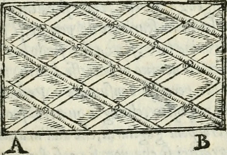 An illustration from Dvo libri di m. Giacomo Lanteri di Paratico da Brescia : del modo di fare le fortificationi de terra intorno alle città, & alle castella per fortificarle : et di fare cosi i forti in campagna per gli alloggiamenti de gli esserciti : come anco per andar sotto ad una terra, & di fare i ripari nella batterie, 1559, leaf 84