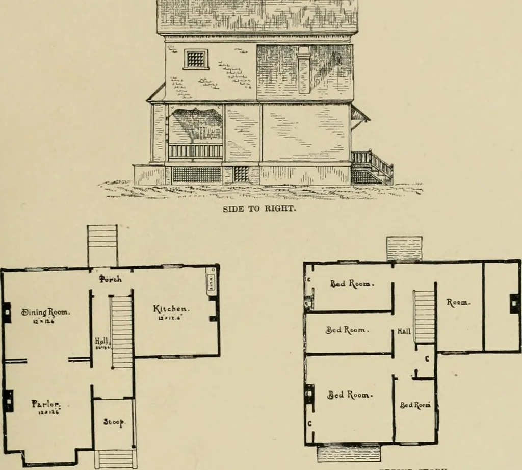 An illustration from Dwelling for village and country, with general descriptions and detailed estimates, 1885, leaf 28