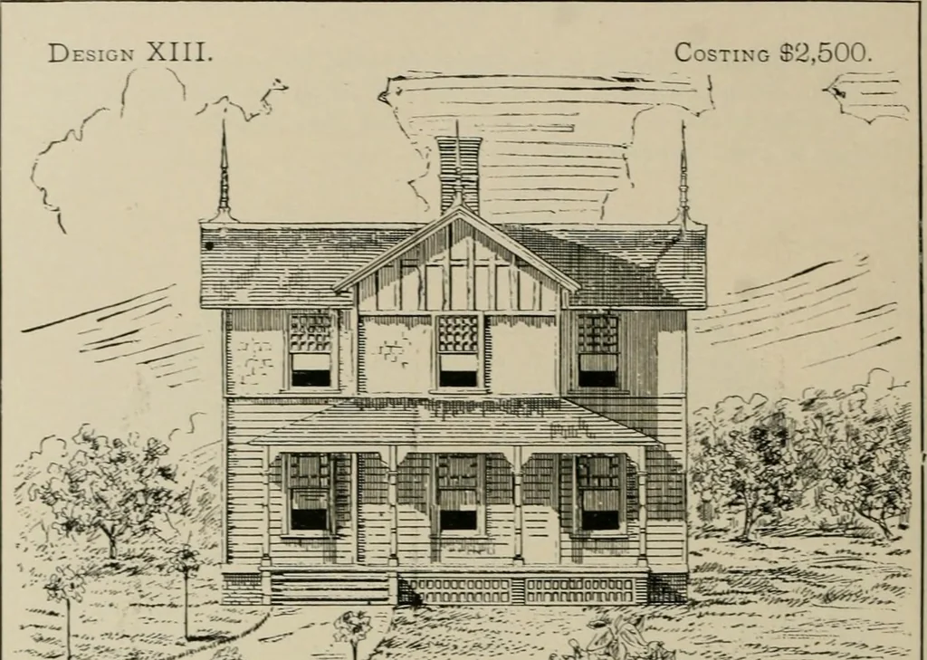 An illustration from Dwelling for village and country, with general descriptions and detailed estimates, 1885, leaf 39