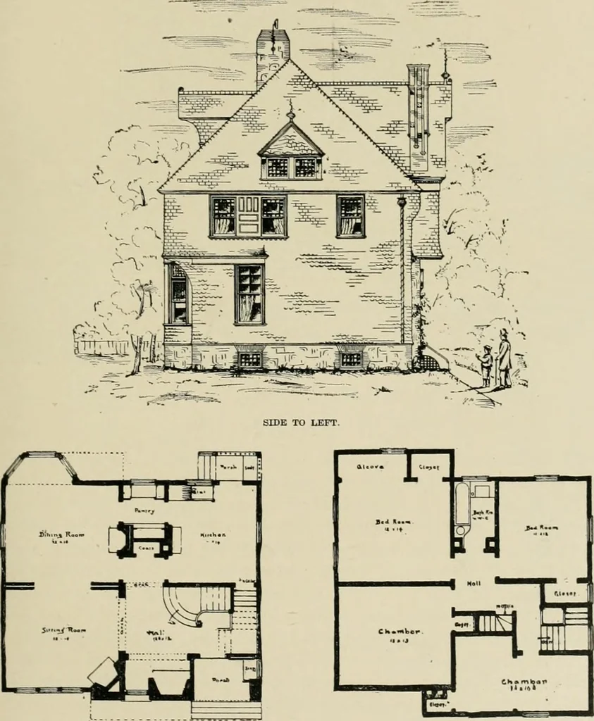 An illustration from Dwelling for village and country, with general descriptions and detailed estimates, 1885, leaf 44