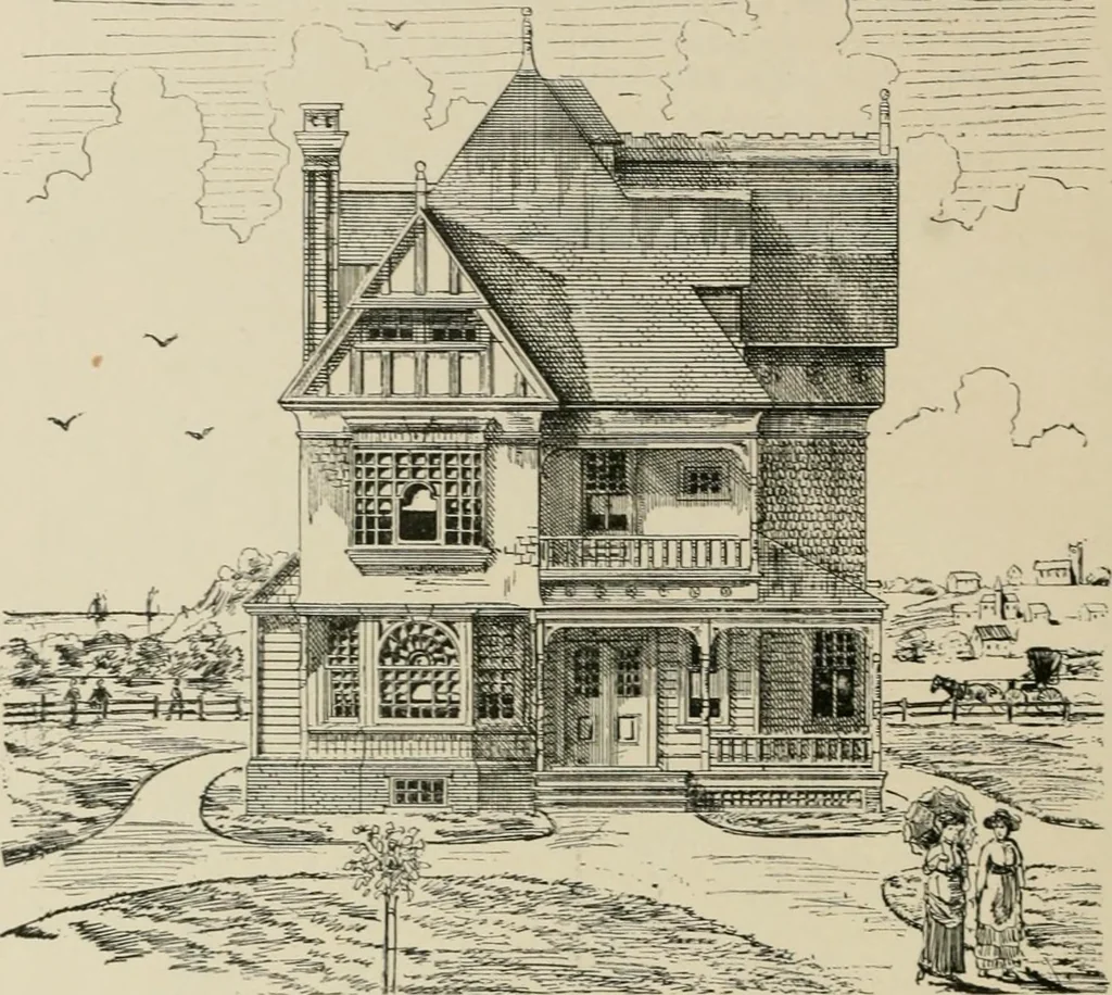 An illustration from Dwelling for village and country, with general descriptions and detailed estimates, 1885, leaf 45