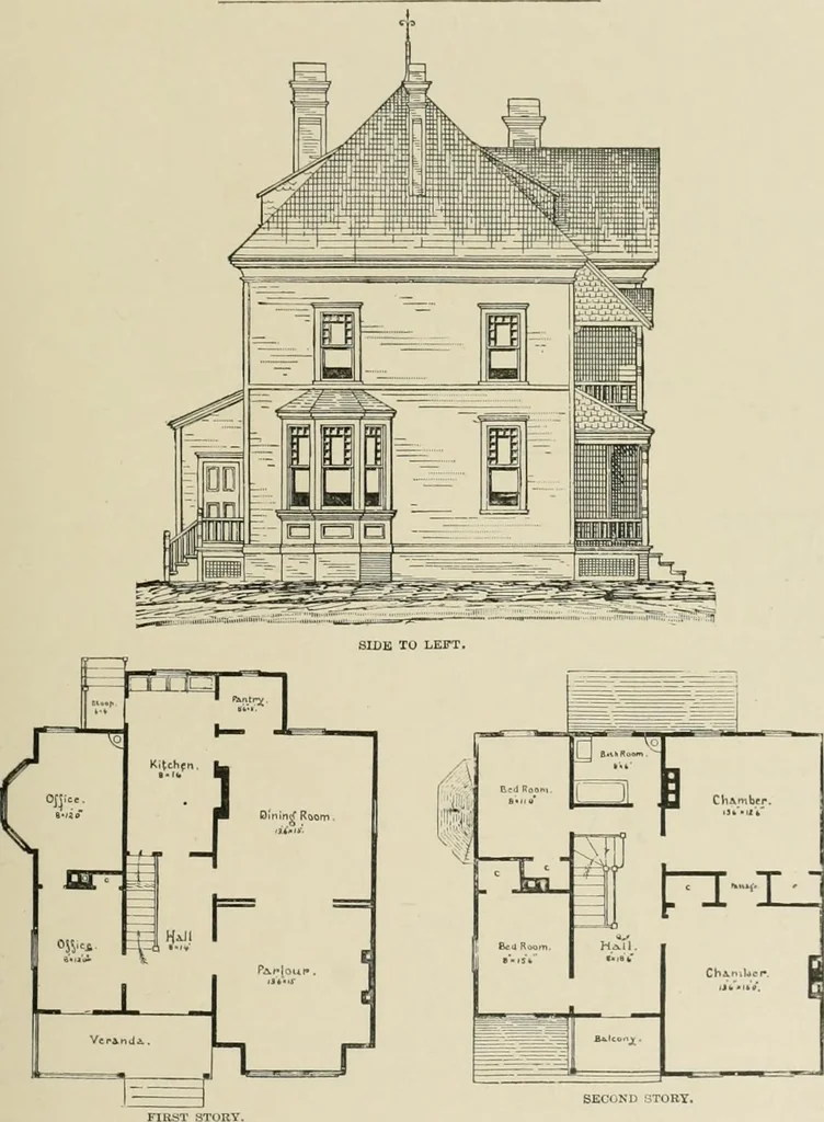 An illustration from Dwelling for village and country, with general descriptions and detailed estimates, 1885, leaf 50