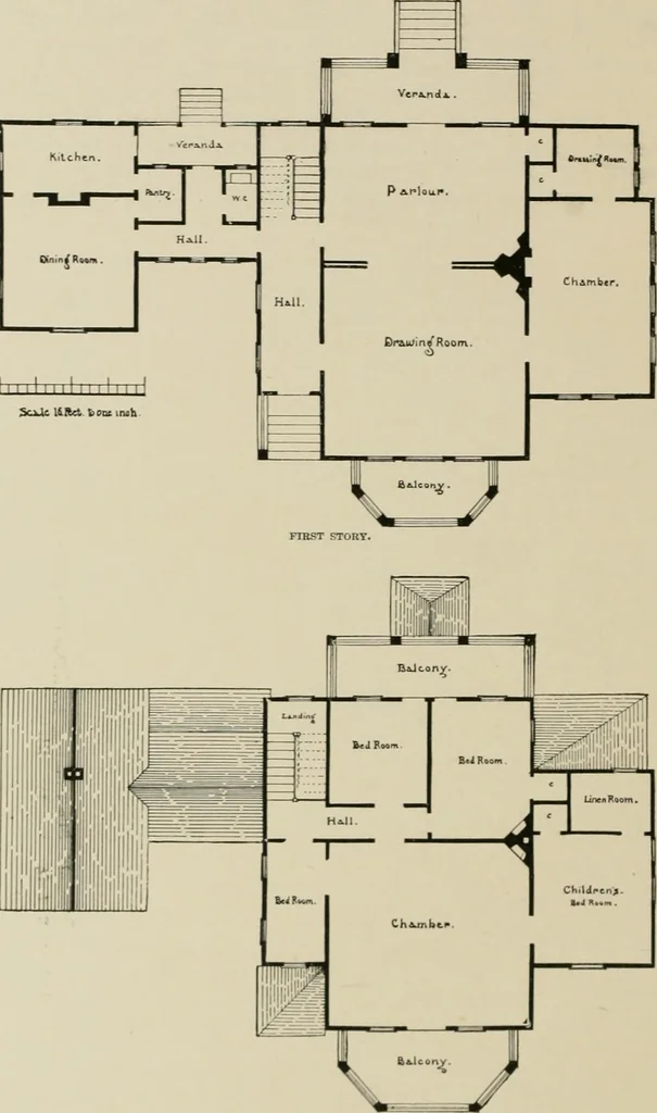 An illustration from Dwelling for village and country, with general descriptions and detailed estimates, 1885, leaf 55