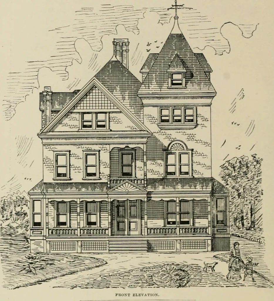 An illustration from Dwelling for village and country, with general descriptions and detailed estimates, 1885, leaf 77