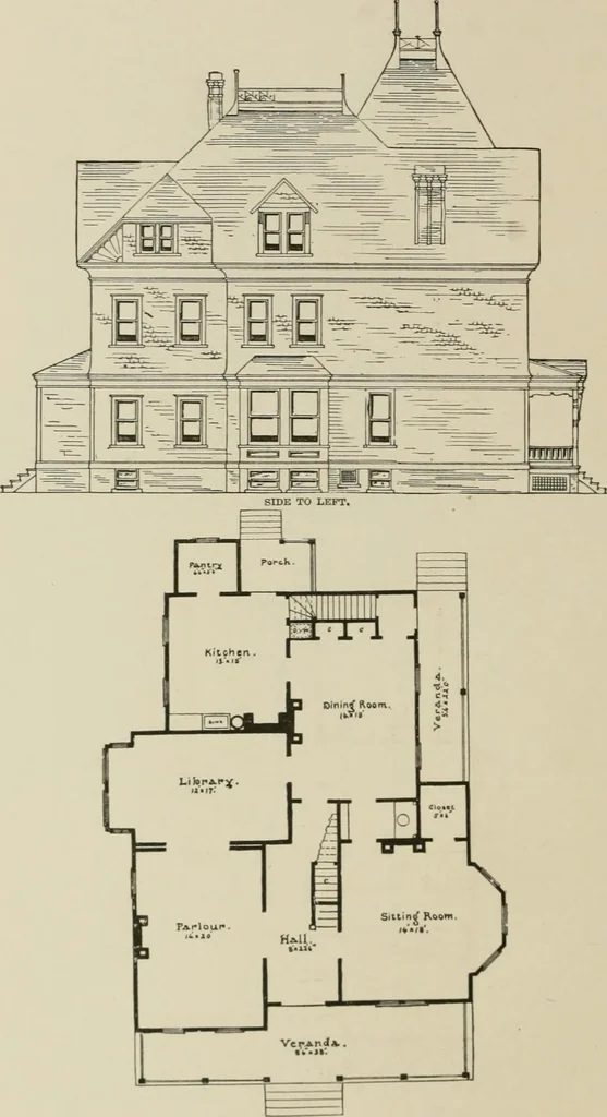 An illustration from Dwelling for village and country, with general descriptions and detailed estimates, 1885, leaf 79