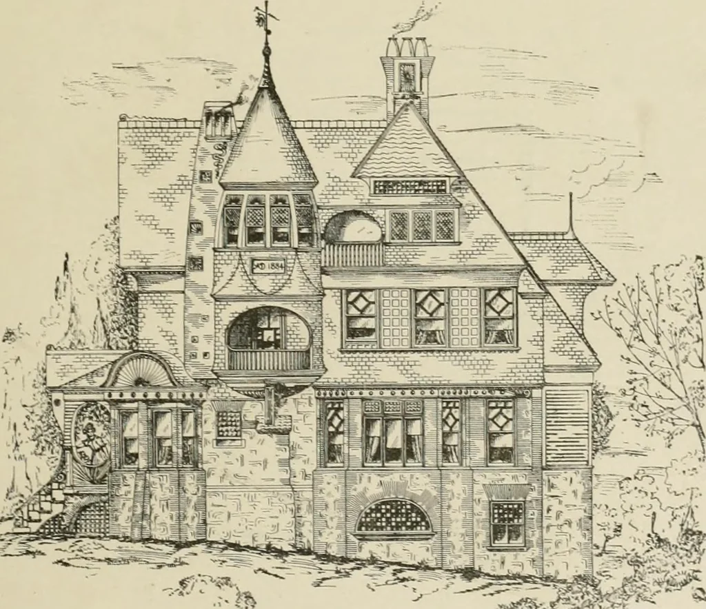 An illustration from Dwelling for village and country, with general descriptions and detailed estimates, 1885, leaf 90