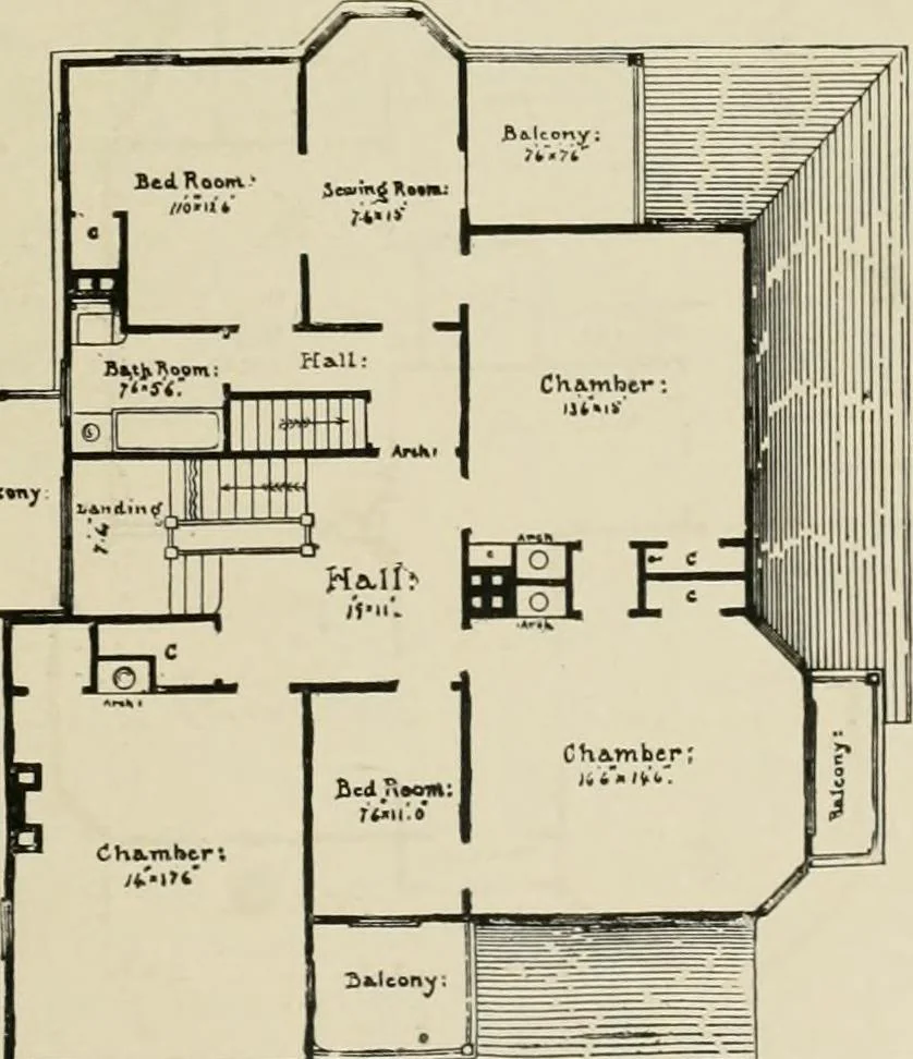 An illustration from Dwelling for village and country, with general descriptions and detailed estimates, 1885, leaf 96