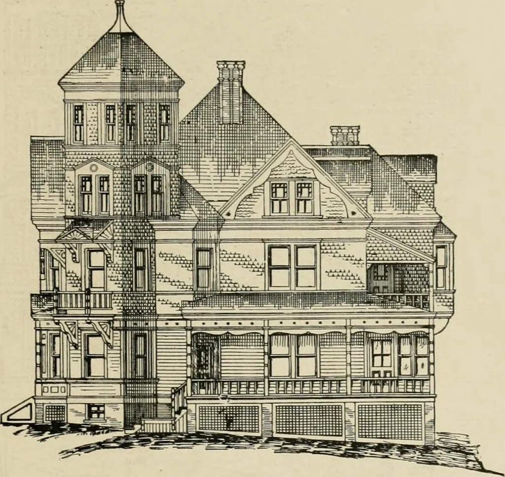 An illustration from Dwelling for village and country, with general descriptions and detailed estimates, 1885, leaf 98