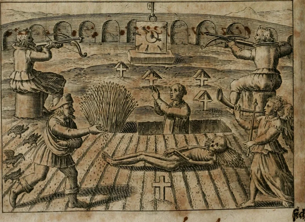 An illustration from Dyas chymica tripartita, das ist, Sechs herzliche deutsche philosophische Tractätlein : deren II. von an jtzo noch im Leben, II. von mitlern Alters, und II. von ältern Philosophis beschrieben Worden : nunmehr aber allen Filiis doctrinae zu Nutz an Tag geben, und mit schönen Figuren gezieret, 1625, leaf 109