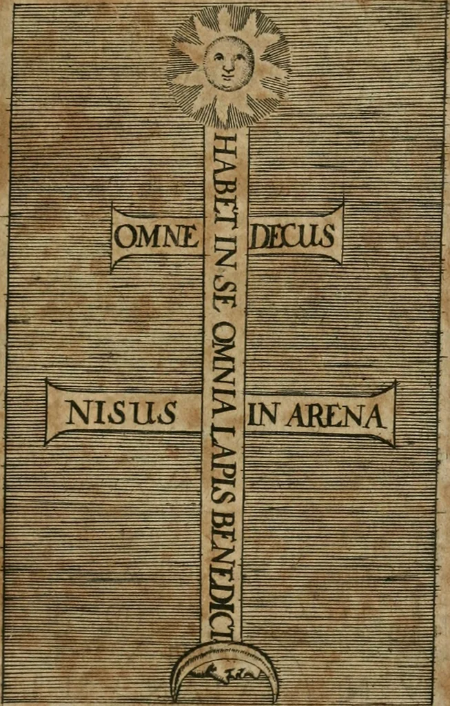 An illustration from Dyas chymica tripartita, das ist, Sechs herzliche deutsche philosophische Tractätlein : deren II. von an jtzo noch im Leben, II. von mitlern Alters, und II. von ältern Philosophis beschrieben Worden : nunmehr aber allen Filiis doctrinae zu Nutz an Tag geben, und mit schönen Figuren gezieret, 1625, leaf 14