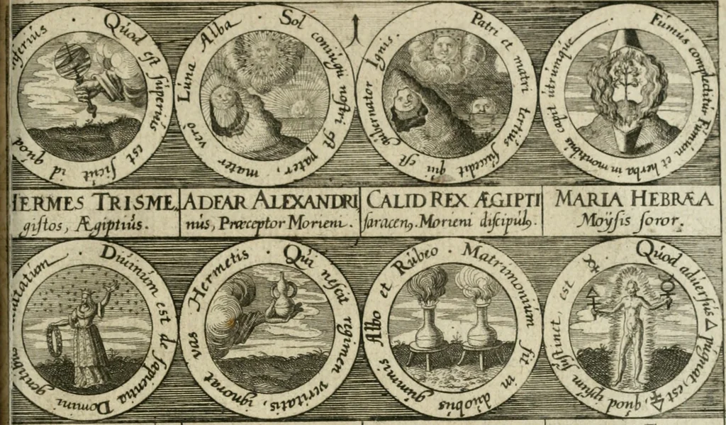An illustration from Dyas chymica tripartita, das ist, Sechs herzliche deutsche philosophische Tractätlein : deren II. von an jtzo noch im Leben, II. von mitlern Alters, und II. von ältern Philosophis beschrieben Worden : nunmehr aber allen Filiis doctrinae zu Nutz an Tag geben, und mit schönen Figuren gezieret, 1625, leaf 250