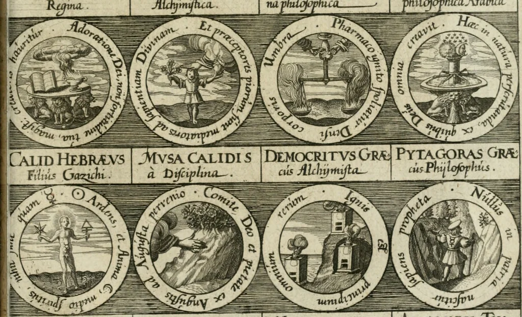 An illustration from Dyas chymica tripartita, das ist, Sechs herzliche deutsche philosophische Tractätlein : deren II. von an jtzo noch im Leben, II. von mitlern Alters, und II. von ältern Philosophis beschrieben Worden : nunmehr aber allen Filiis doctrinae zu Nutz an Tag geben, und mit schönen Figuren gezieret, 1625, leaf 250