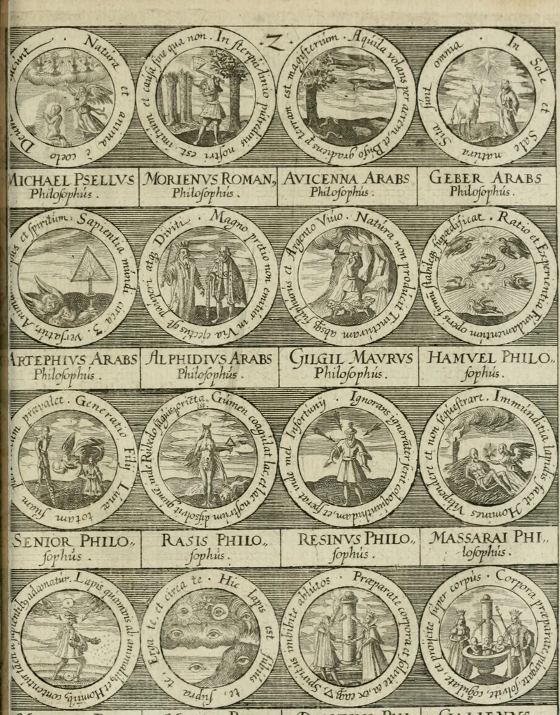 An illustration from Dyas chymica tripartita, das ist, Sechs herzliche deutsche philosophische Tractätlein : deren II. von an jtzo noch im Leben, II. von mitlern Alters, und II. von ältern Philosophis beschrieben Worden : nunmehr aber allen Filiis doctrinae zu Nutz an Tag geben, und mit schönen Figuren gezieret, 1625, leaf 252